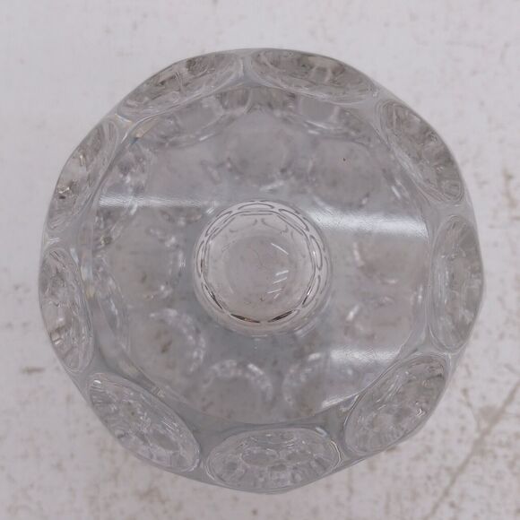 2 VTG Heisey Provincial Whirlpool Clear Crystal Candle Holders Thumbprint 1506 - Picture 15 of 16